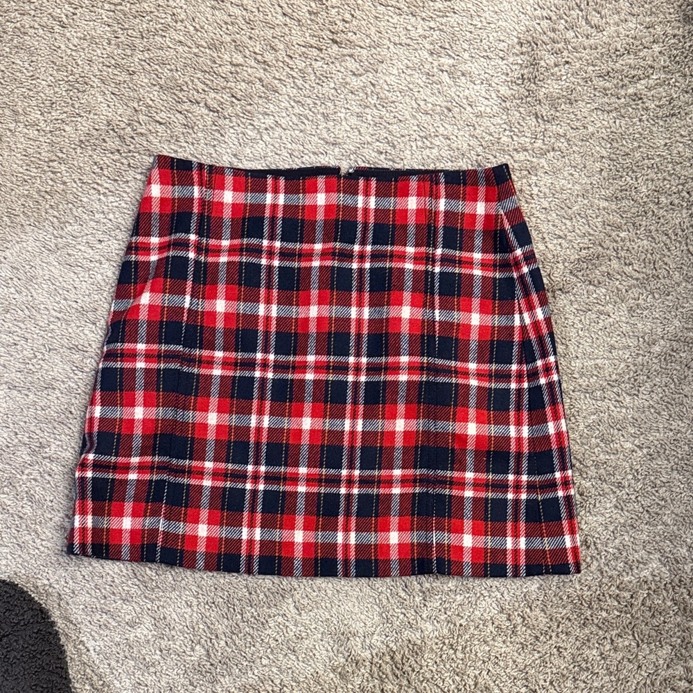 J. Crew Red and Black Plaid Mini Skirt